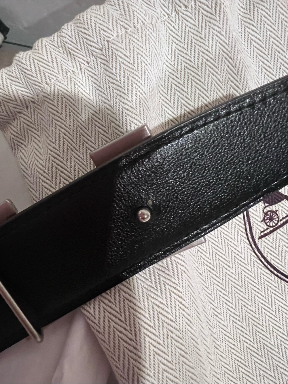 Hermes Brown/ Black Reversible Leather H-Buckle Belt size 90 - Picture 7 of 12